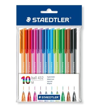 Kit canetas esferográficas 10 cores - Staedtler 